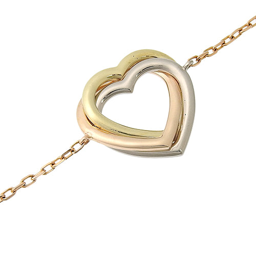 Trinity Heart Bracelet in 18K Yellow Gold (YG), 18K Pink Gold (PG), 18K White Gold (WG)