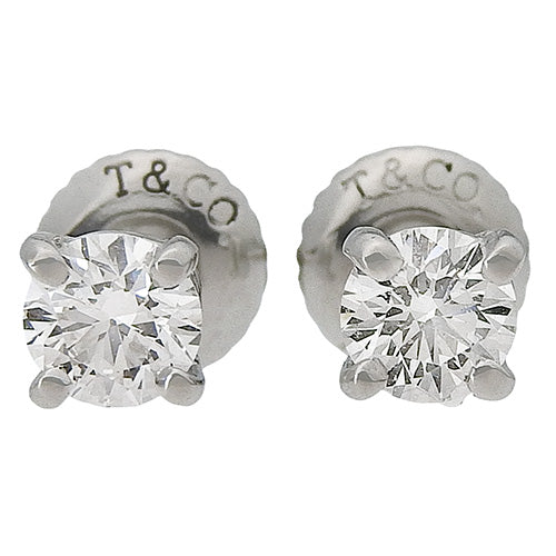 Diamond solitaire earrings in Pt950 platinum (1PD)