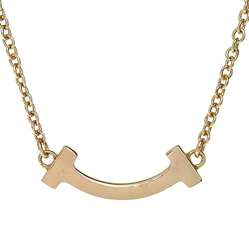 Smile Diamond Necklace in 18K Yellow Gold with Pavé Diamonds