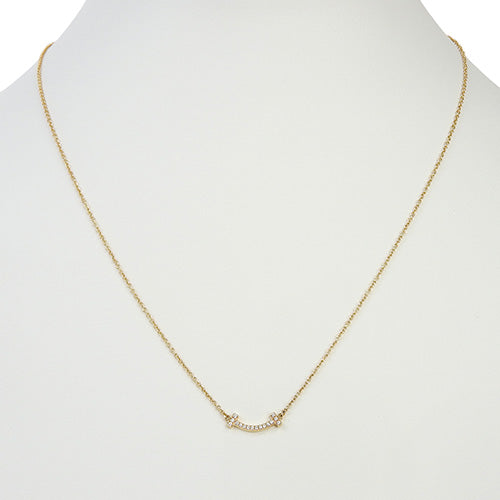 スマイル ダイヤモンド ネックレス ダイヤモンド K18 イエローゴールド YG パヴェダイヤ