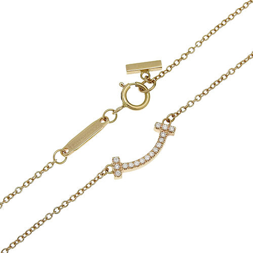 18K 黄金密镶钻石微笑钻石项链