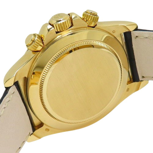 16518G Daytona, Yellow Gold/Leather, A series, Automatic, Black dial.