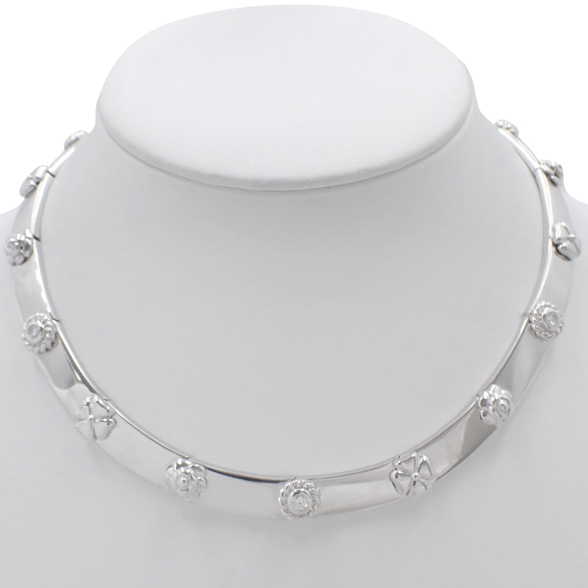 Three Symbols Necklace, Diamond, K18 White Gold (WG)