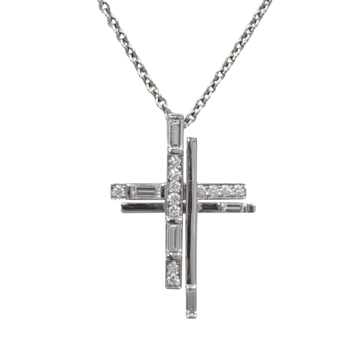 Traffic Cross Pendant with Diamonds and Platinum Cross Motif