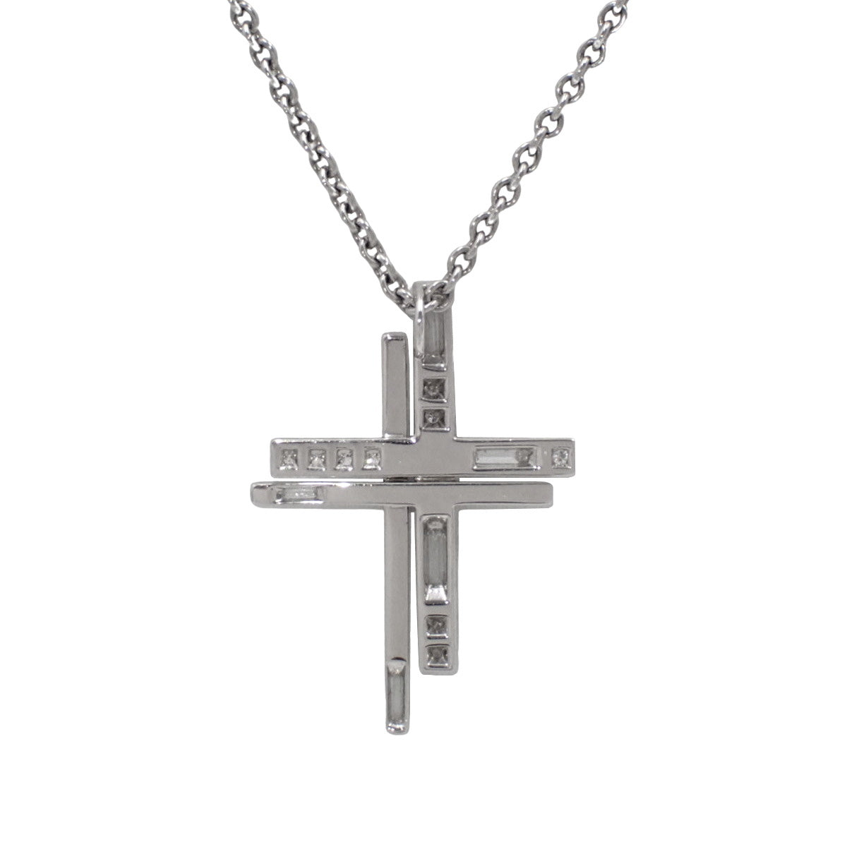 Traffic Cross Pendant with Diamonds and Platinum Cross Motif