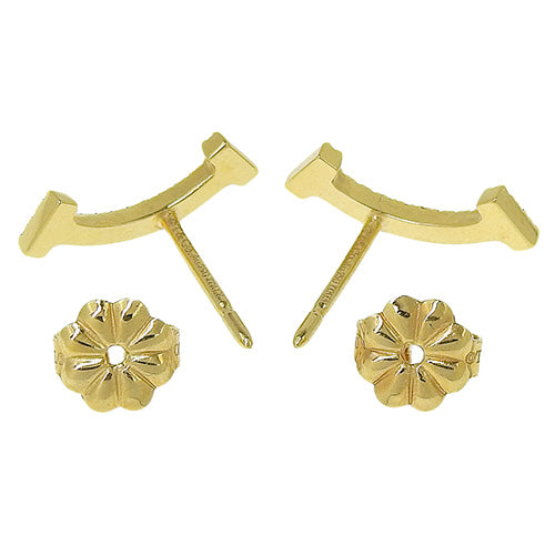 18K 黄金钻石微笑耳环