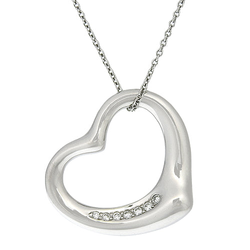 オープンハート ペンダント ダイヤモンド Pt950プラチナ