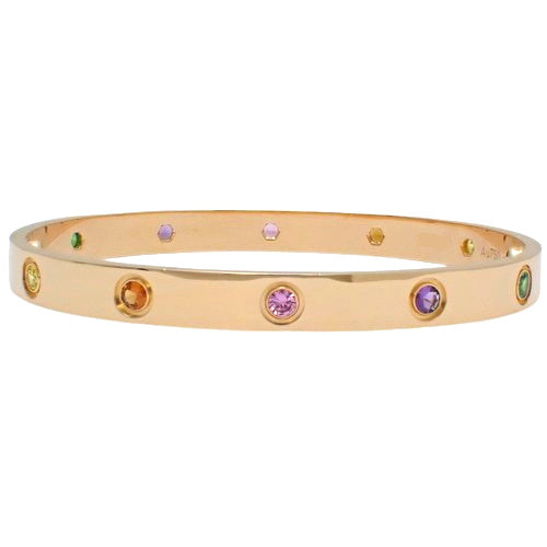LOVE ブレスレット マルチストーン ピンクサファイア/イエローサファイア/グリーンガーネット/アメジスト/オレンジガーネット K18 ピンクゴールド PG