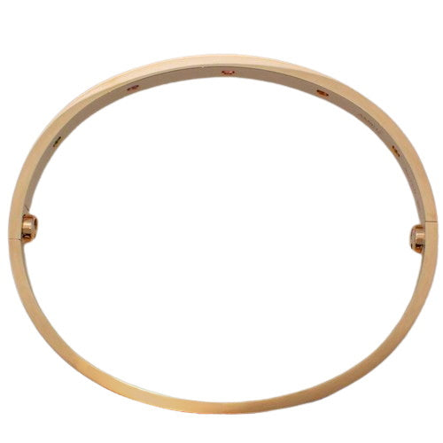 LOVE 18K 玫瑰金多宝石手链,镶嵌粉色蓝宝石、黄色蓝宝石、绿色石榴石、紫水晶和橙色石榴石