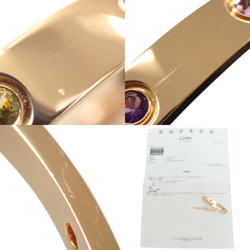 LOVE 18K 玫瑰金多宝石手链,镶嵌粉色蓝宝石、黄色蓝宝石、绿色石榴石、紫水晶和橙色石榴石