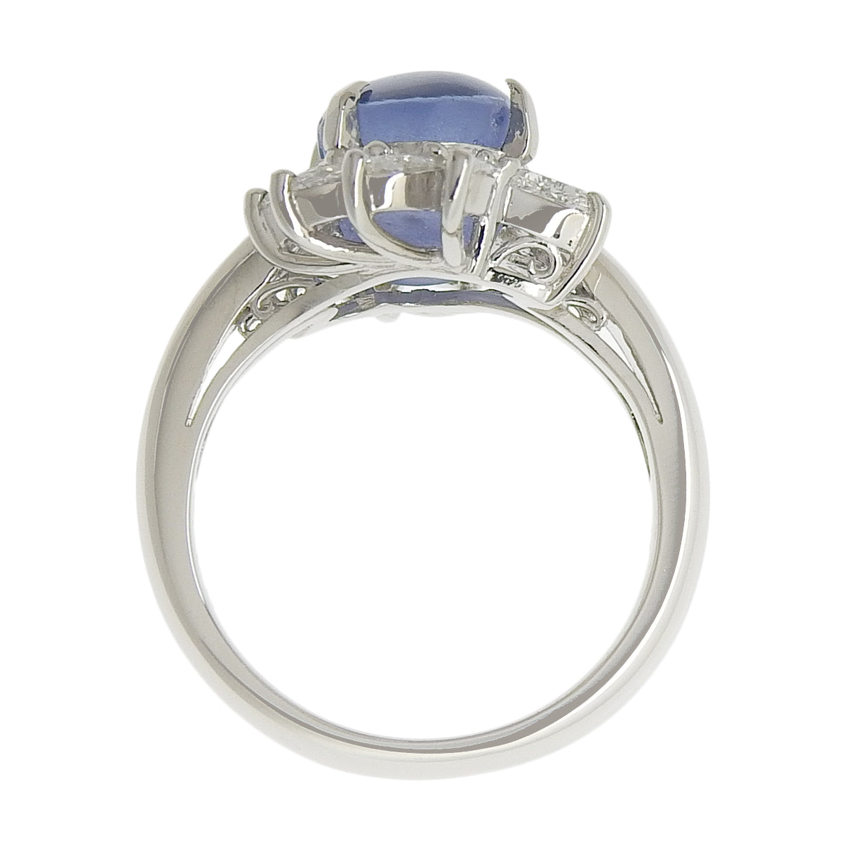 Star Sapphire and Diamond Ring SS4.436/D0.55 Pt900 Platinum