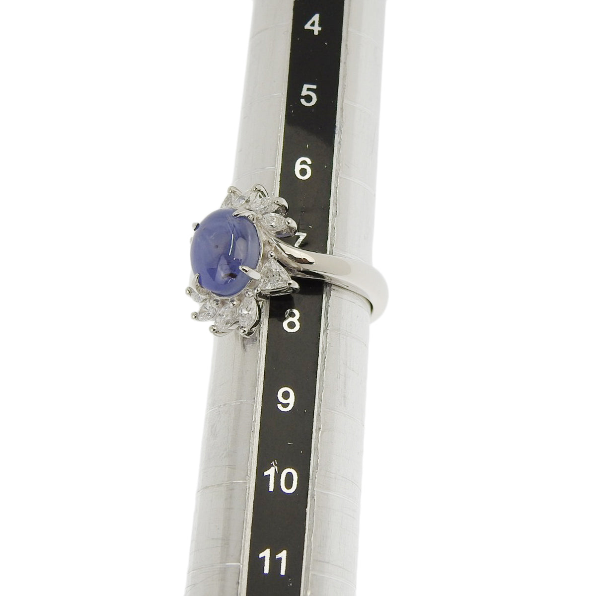 Star Sapphire and Diamond Ring SS4.436/D0.55 Pt900 Platinum