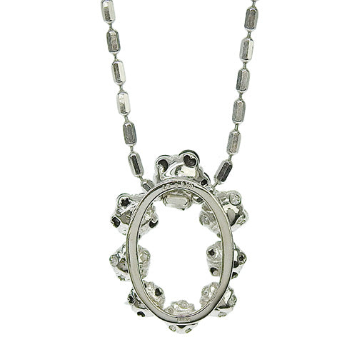 Diamond Flower Circle Necklace BLD0.67/D0.43 K18 White Gold WG