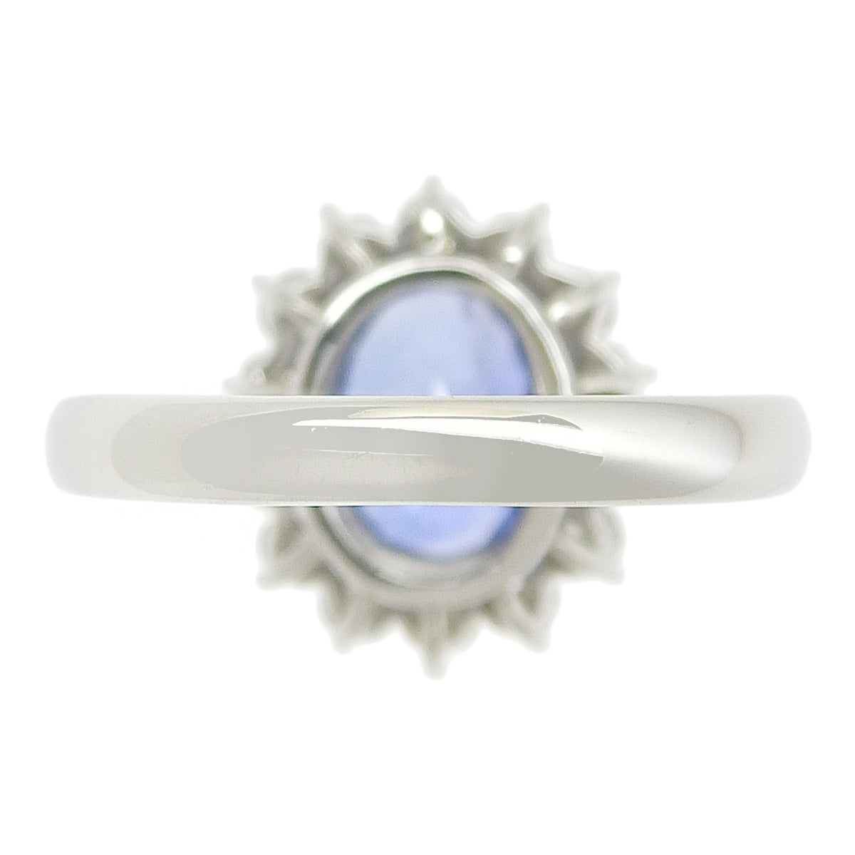 Sapphire and diamond ring, size S1.61/D0.43, Pt900 platinum