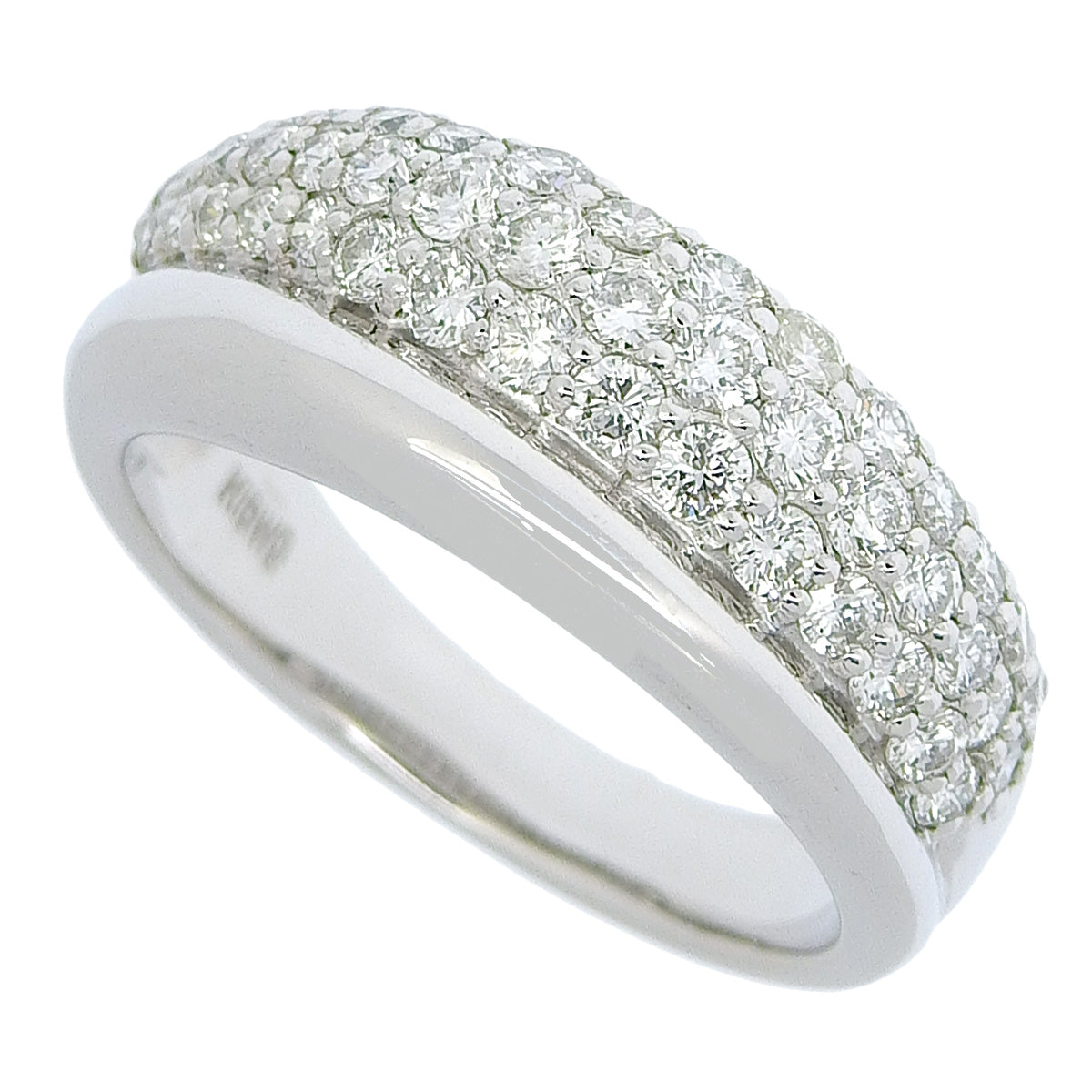 Diamond Ring D0.90 K18 White Gold WG Pave