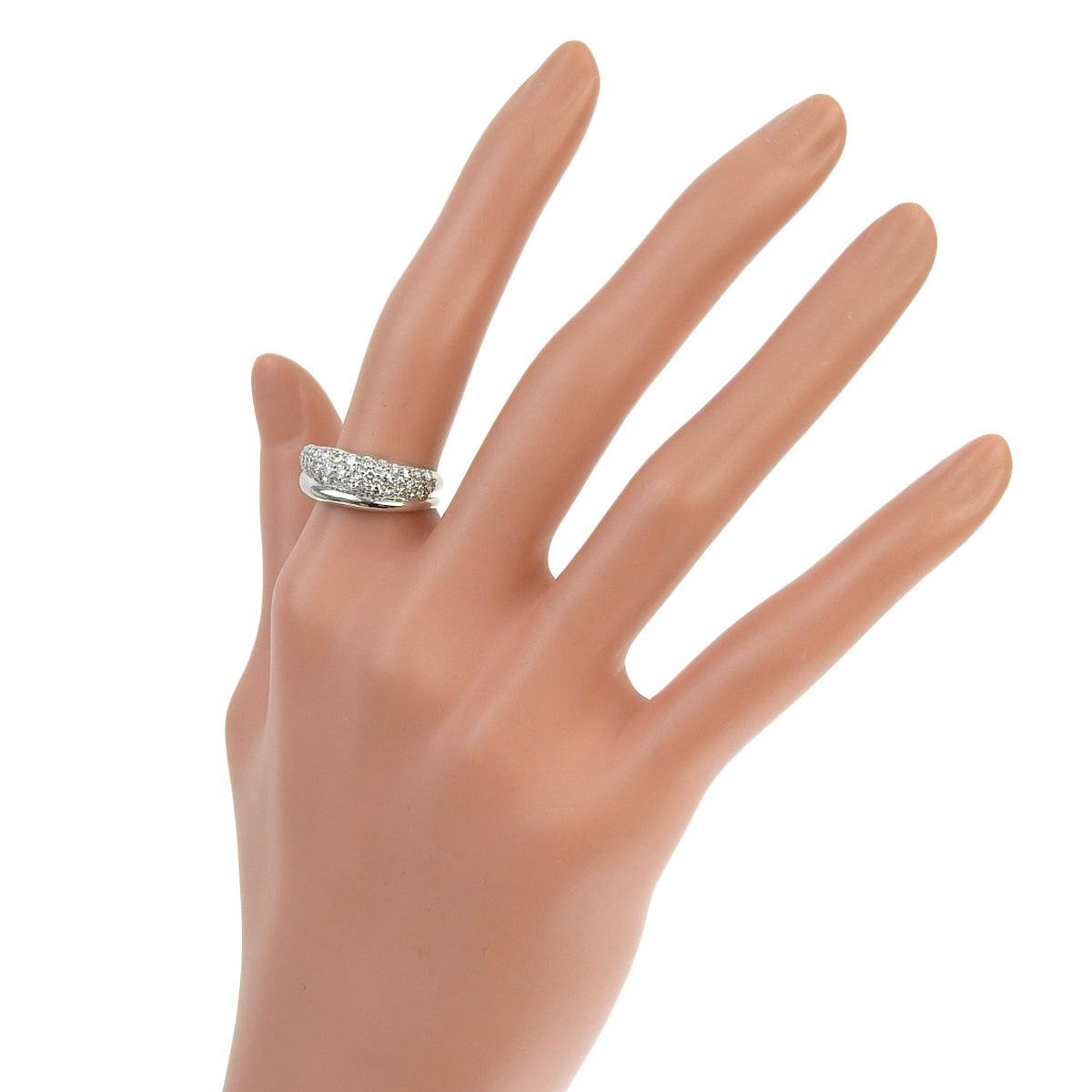 Diamond Ring D0.90 K18 White Gold WG Pave