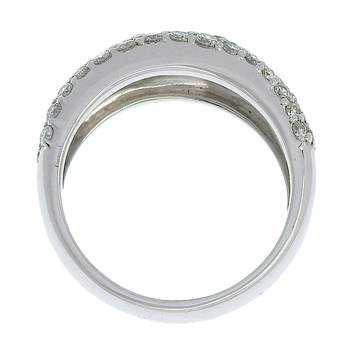 ダイヤモンド リング D0.90 K18 ホワイトゴールド WG パヴェ