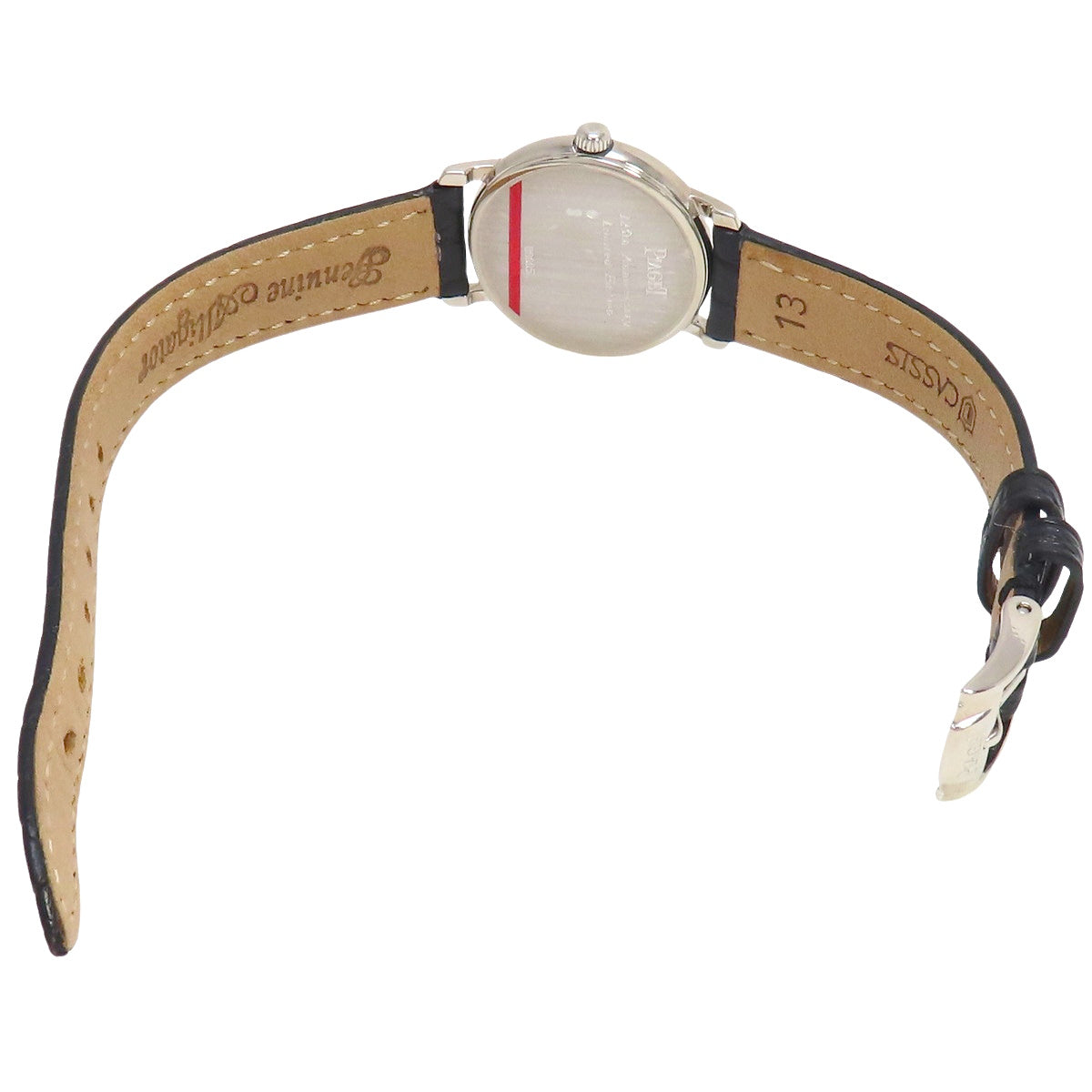 Tradition 125th Anniversary Model 80005 White Gold/Leather Quartz Women's