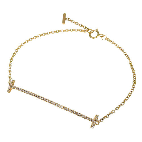 微笑手链,小钻石,D0.12,18K黄金,YG