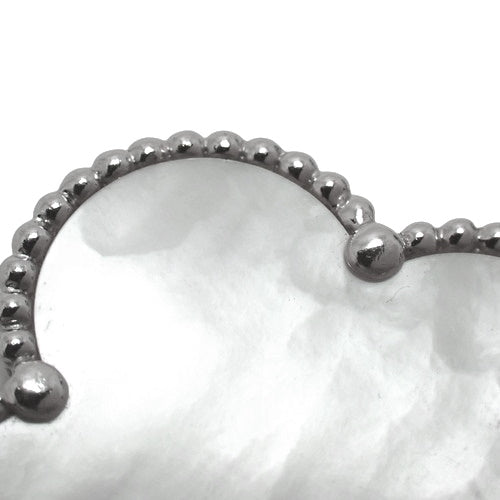 Magic Alhambra Bracelet, 5 Motifs, White Mother-of-Pearl/Grey Mother-of-Pearl/Chalcedony, 18K White Gold, WG