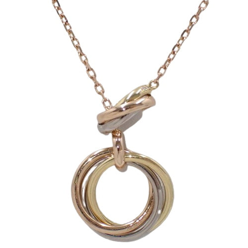 Two for Trinity Necklace, Diamond, Yellow Gold (K18YG), Pink Gold (K18PG), White Gold (K18WG), Jewelry, Line Diamond