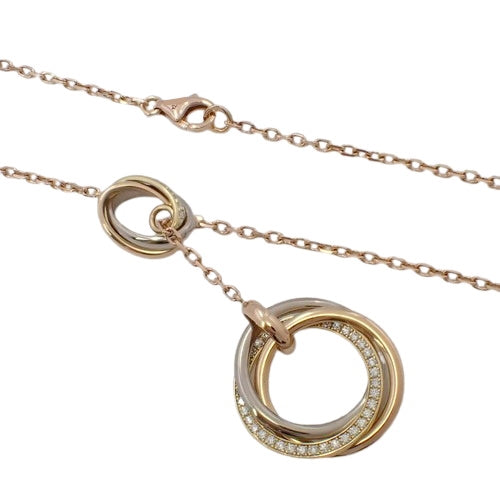 Two for Trinity Necklace, Diamond, Yellow Gold (K18YG), Pink Gold (K18PG), White Gold (K18WG), Jewelry, Line Diamond