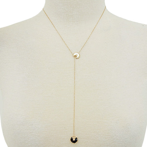 アミュレット ネックレス マザーオブパール/オニキス/ダイヤモンド K18 ピンクゴールド PG