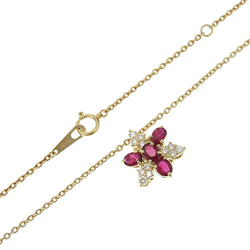 Ruby and Diamond Necklace R0.98/D0.27 K18 Yellow Gold YG