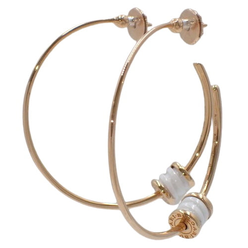 B-zero1 Hoop Earrings in 18K Pink Gold, PG and White Ceramic
