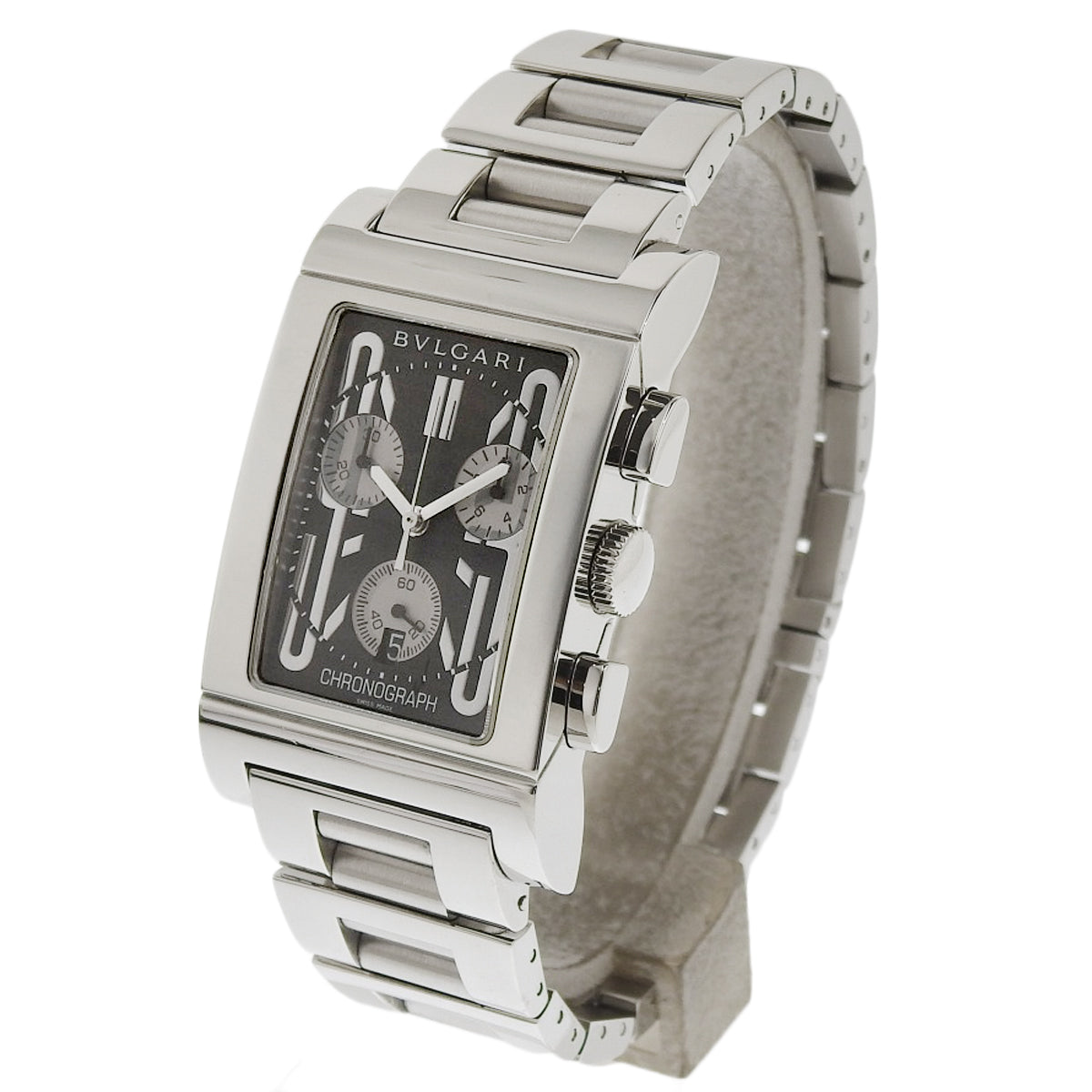 Rettangolo 计时码表 RTC49S 不锈钢黑色石英男士腕表