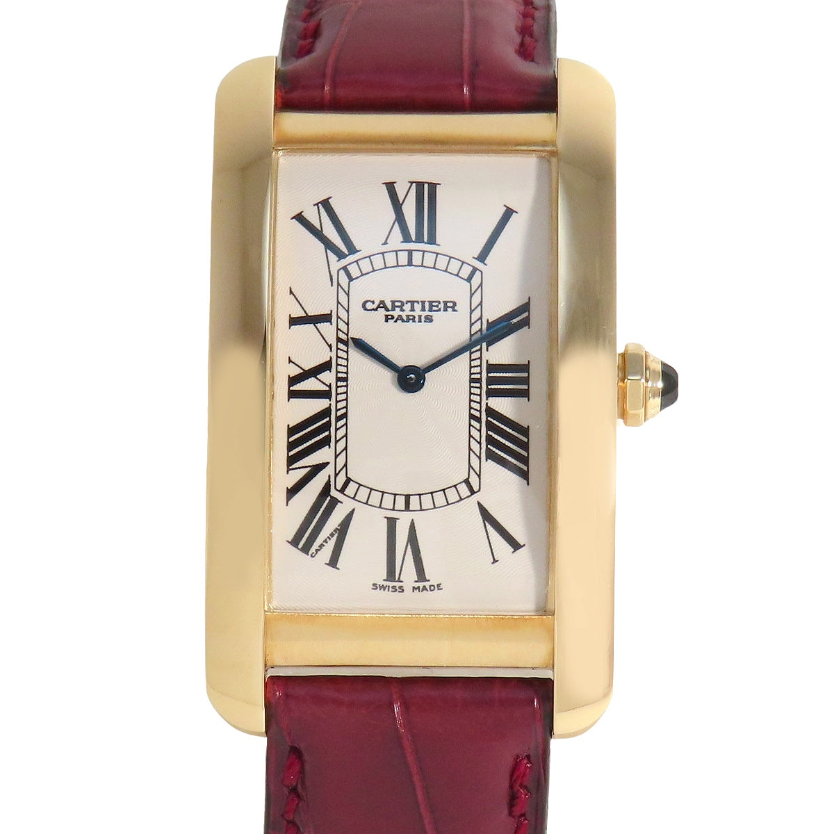 タンクアメリカンLM W2604751 YG/革 ホワイト 手巻き メンズ