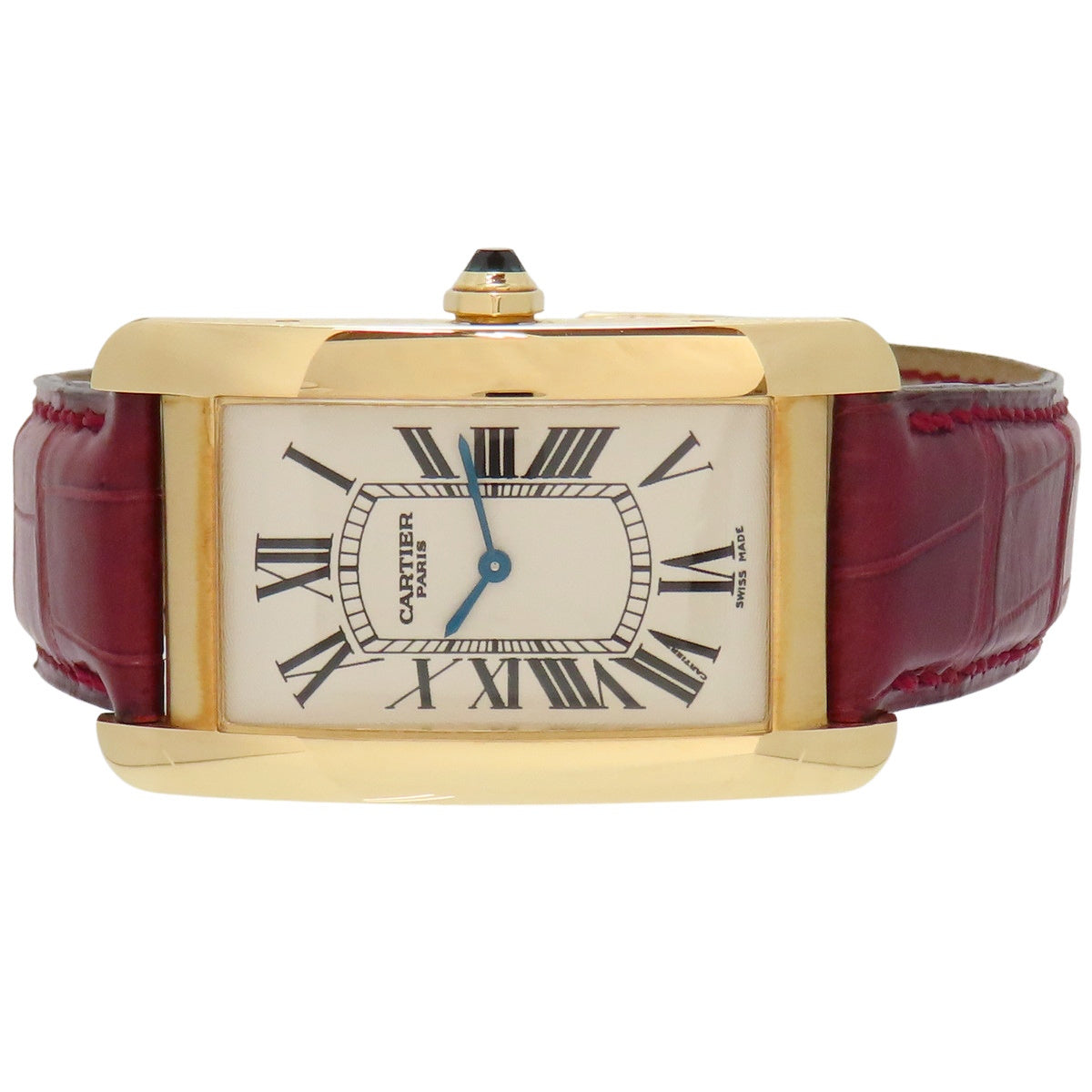 タンクアメリカンLM W2604751 YG/革 ホワイト 手巻き メンズ