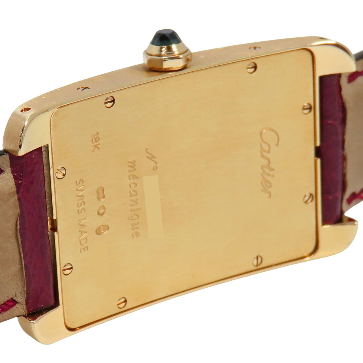 タンクアメリカンLM W2604751 YG/革 ホワイト 手巻き メンズ