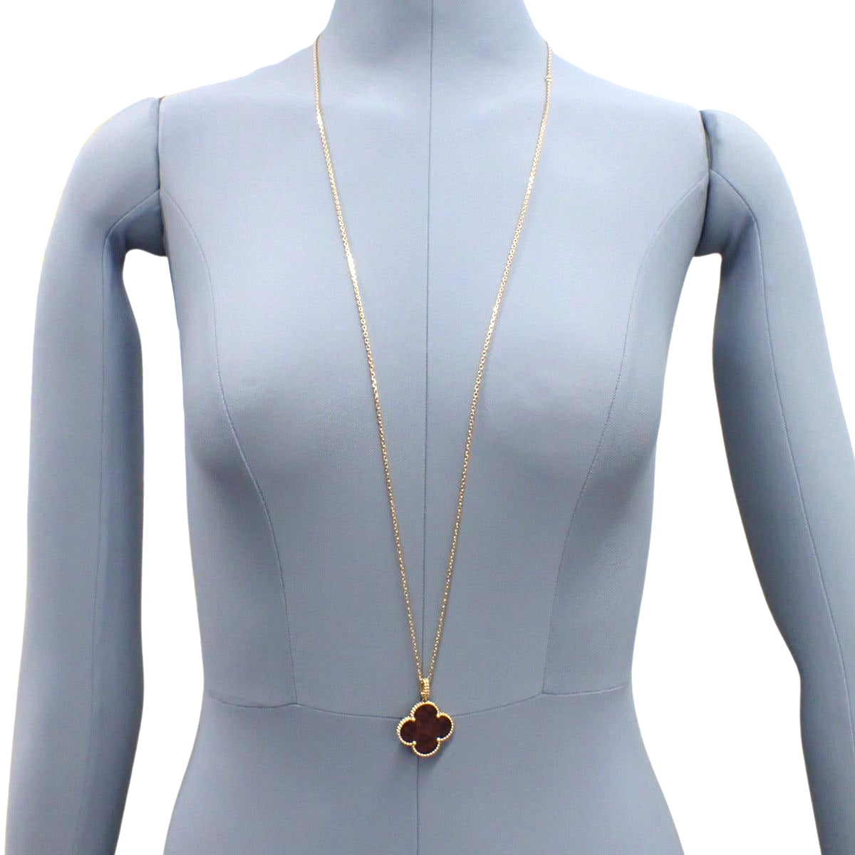 マジック アルハンブラ ロングネックレス レターウッド イエローゴールド K18YG 14.4g