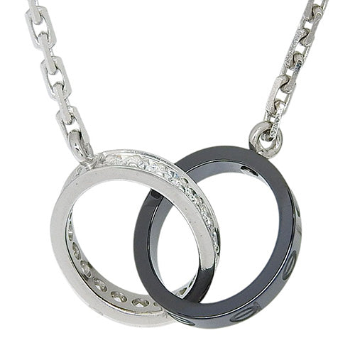 LOVE Necklace, Diamond, 18K White Gold, WG Black Ceramic, Baby Love