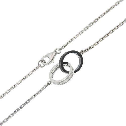 LOVE Necklace, Diamond, 18K White Gold, WG Black Ceramic, Baby Love