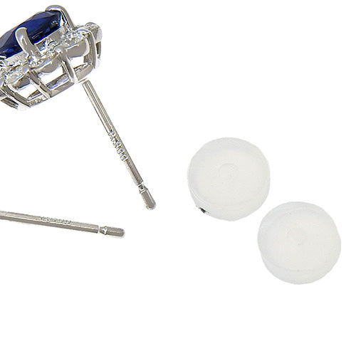 Sapphire and Diamond Earrings S0.665,D0.30/S0.616,D0.30 Pt900 Platinum