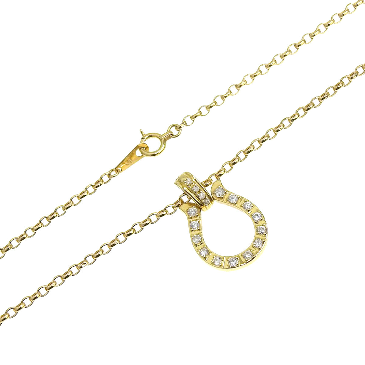 Diamond Horseshoe Necklace D0.30 K18 Yellow Gold YG Horseshoe