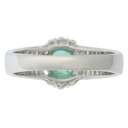 Emerald and diamond ring, E0.78/D0.50, Pt900 platinum