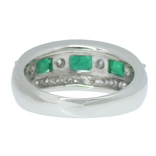 エメラルド ダイヤモンド リング E0.76/D0.70 Pt900プラチナ