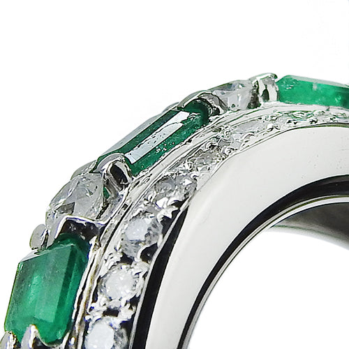 祖母绿和钻石戒指,E0.76/D0.70,Pt900铂金
