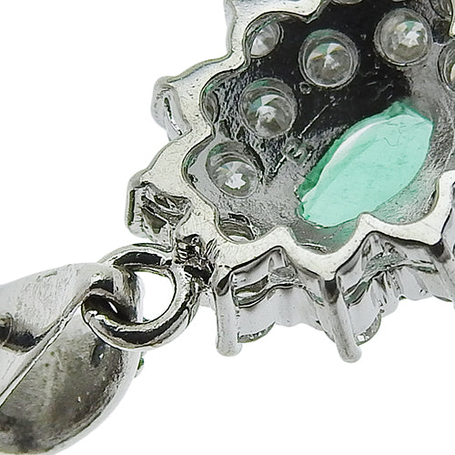 Emerald and Diamond Earrings E0.43,0.56/D0.54,0.54 Pt900 Platinum