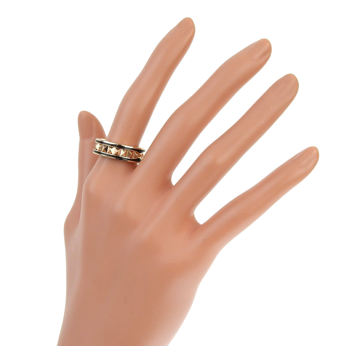 B-zero1 Lock 单环戒指,18K 玫瑰金,PG 材质,陶瓷材质