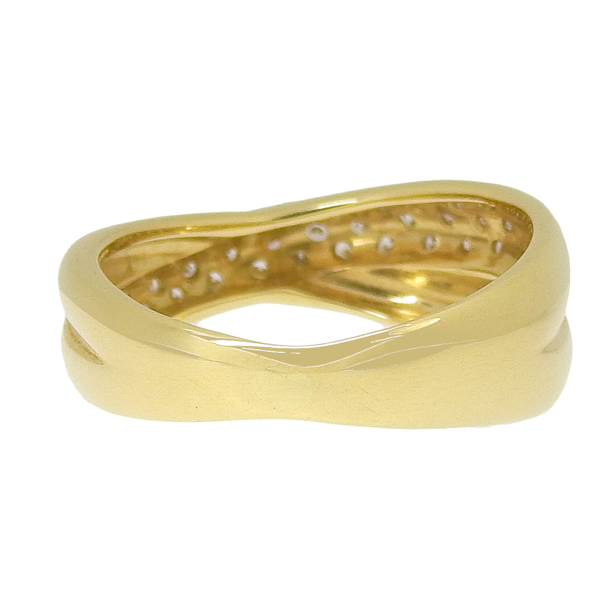 双排密镶钻石戒指,D0.30,18K黄金,YG