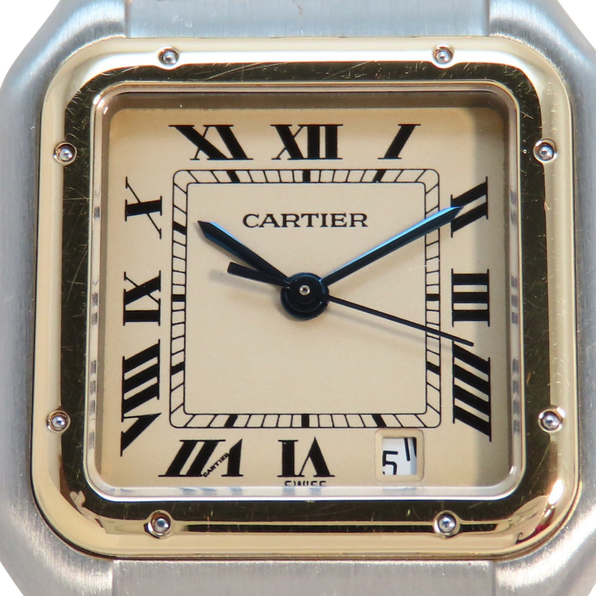 パンテールMM 3ロウ YG/SS アイボリー クオーツ レディース