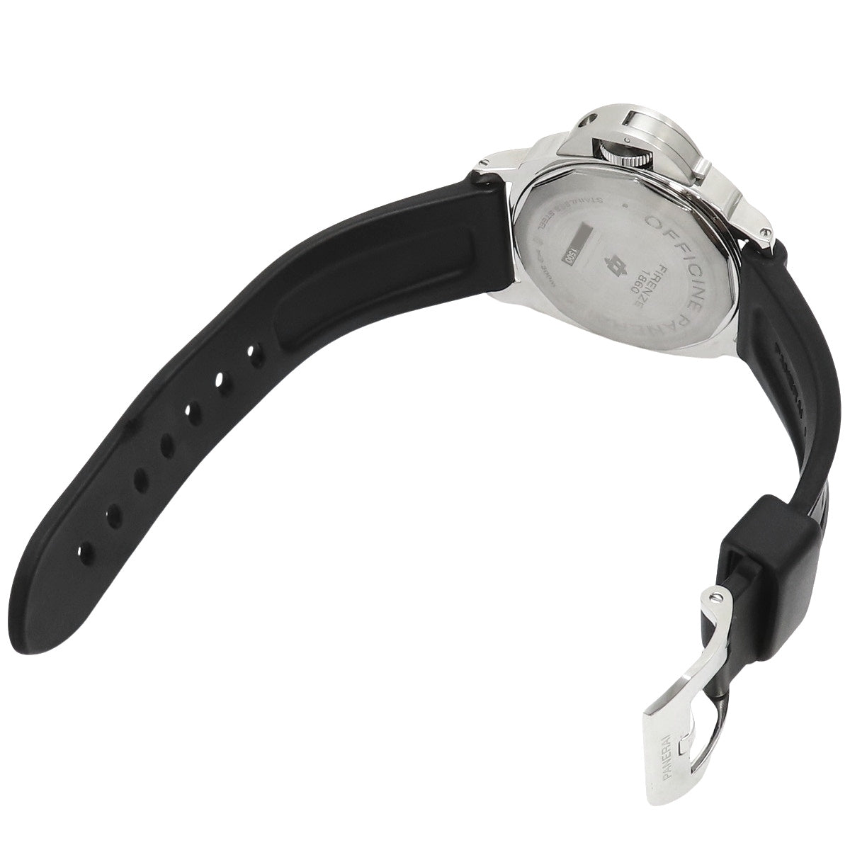 PAM00000 Luminor Base Logo SS/Rubber Hand-wound Black
