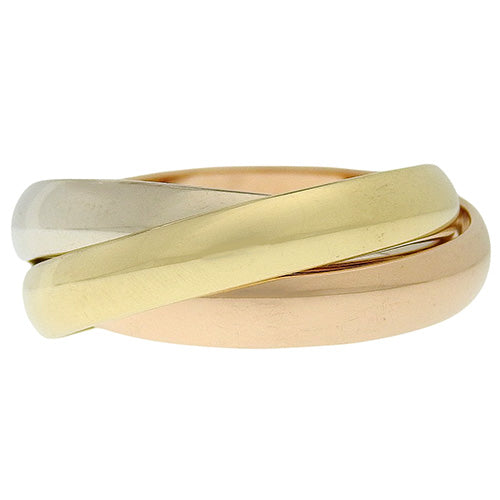 Cartier Trinity 戒指,18K 黄金 (YG)、18K 玫瑰金 (PG)、18K 白金 (WG)