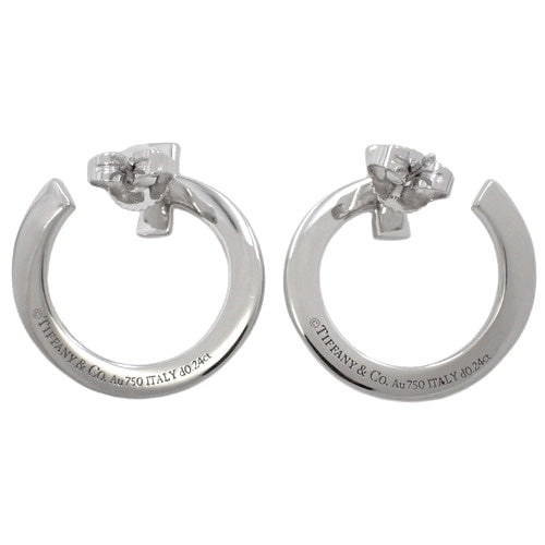 T One Open Hoop Earrings with Diamonds, D0.24/D0.24, 18K White Gold, WG