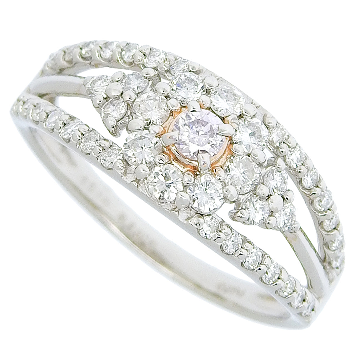 Pink Diamond Flower Ring PD0.079/D0.56 Pt950 Platinum
