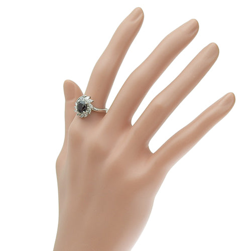 Sapphire and Diamond Ring S2.110/D0.647 Pt900 Platinum Color-Change Sapphire